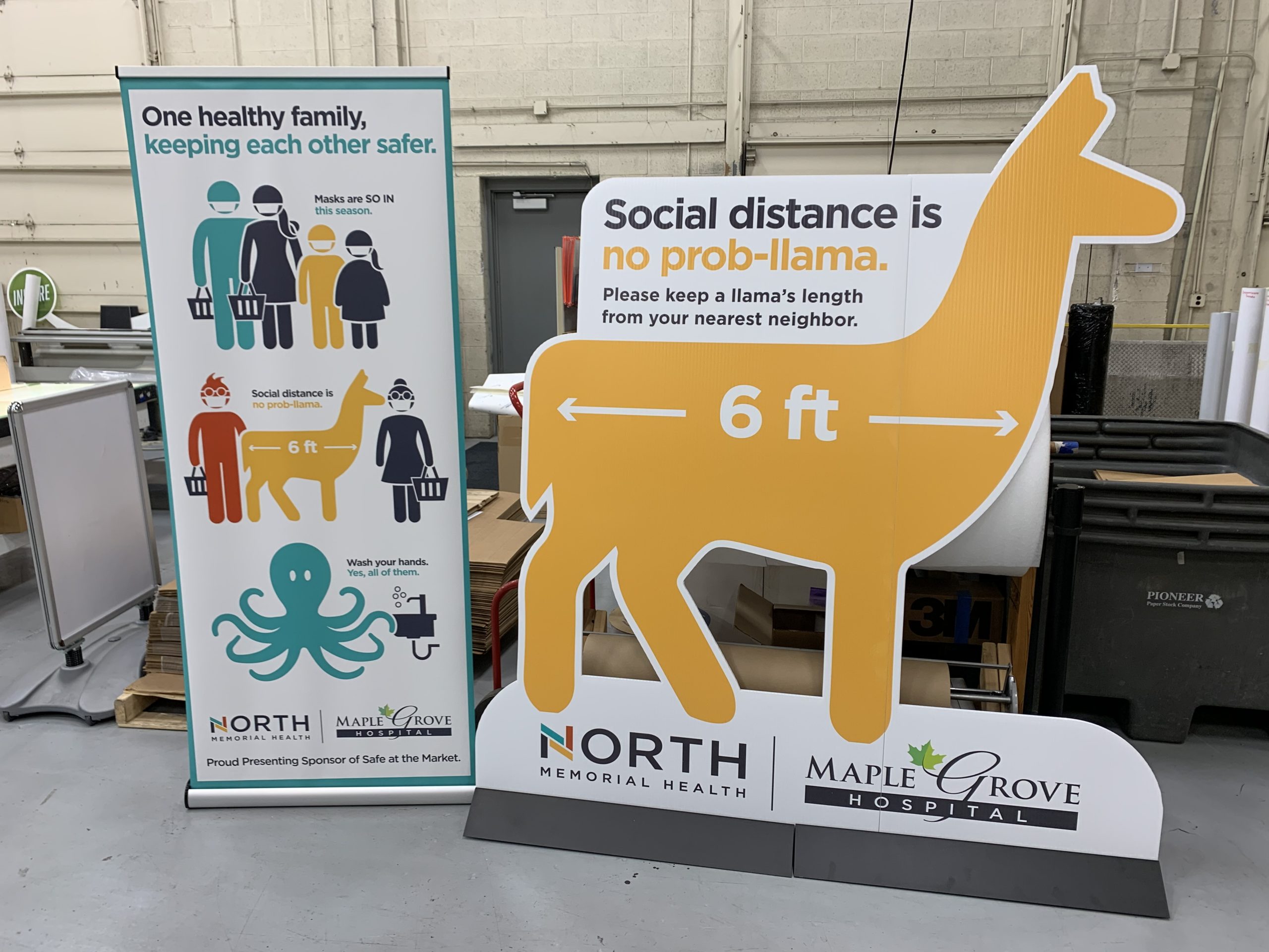 North memorial social distancing large format standalone graphics and banner