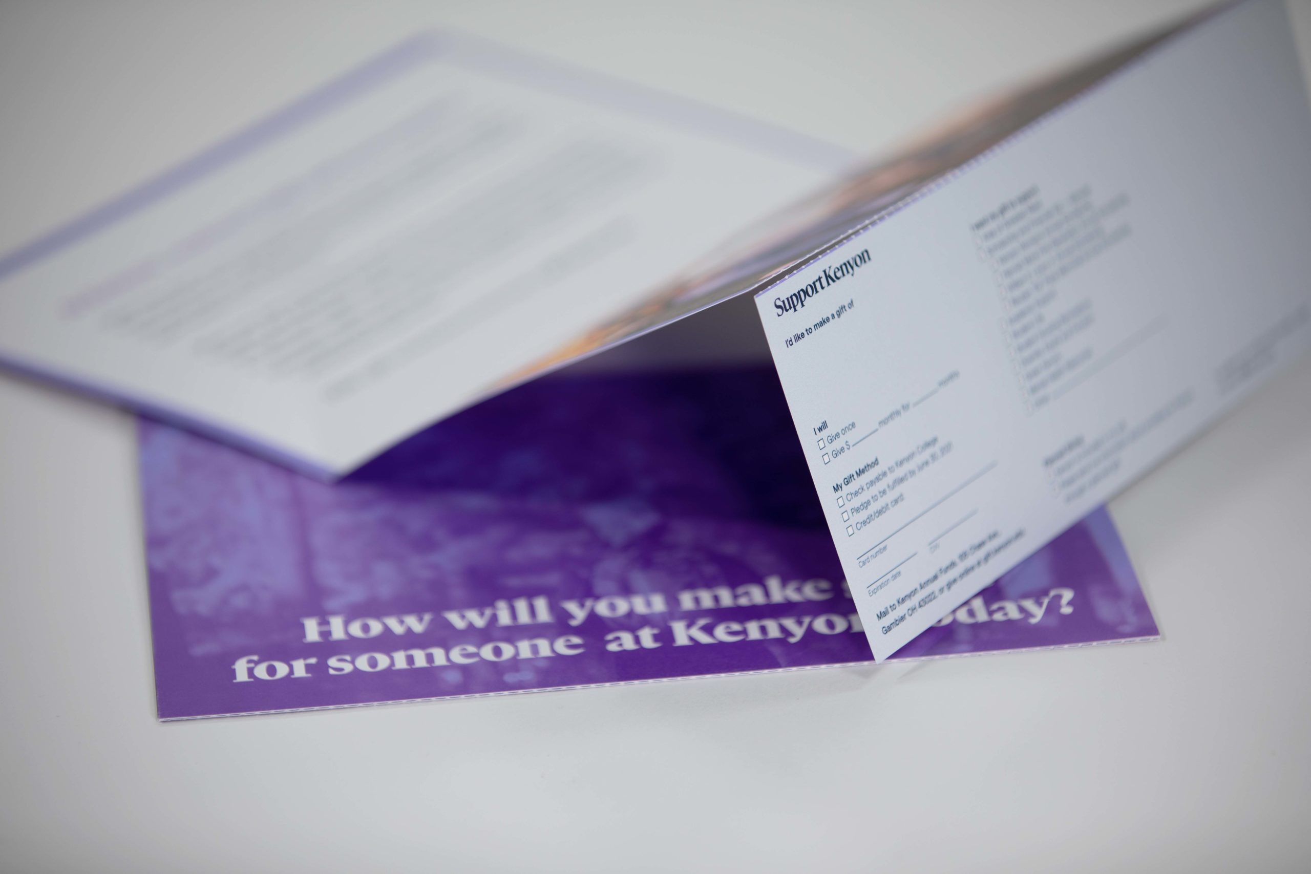 Kenyon o Trifold direct mail with integrated tear off reply card