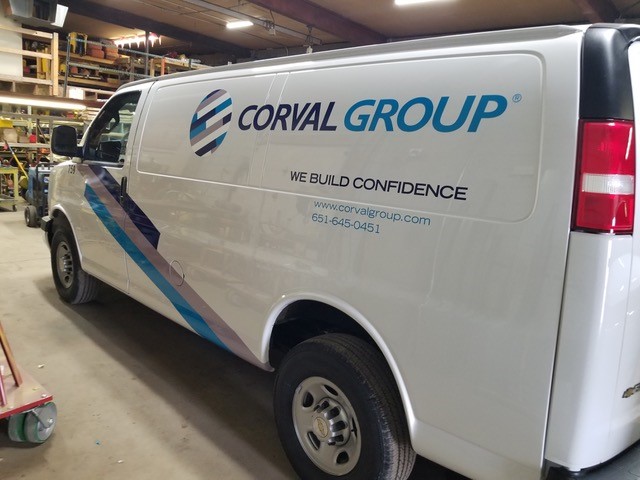 Vehicle van wrap for Corval Group